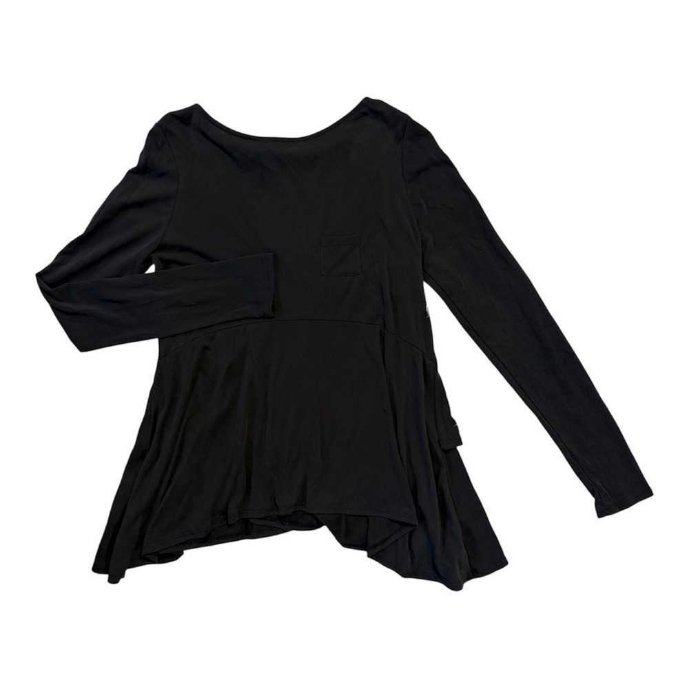 Everleigh Black Modal Peplum Wrap Long Sleeve‎ Top NWT Size Small